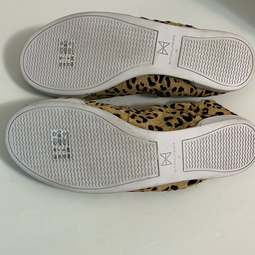 Ballerina flats foldable shoes size 9 leopard print light calf hair - Picture 8 of 11